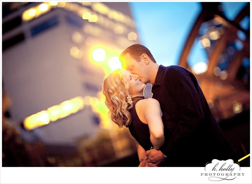 chicago engagement just because anniversary photography river bridge