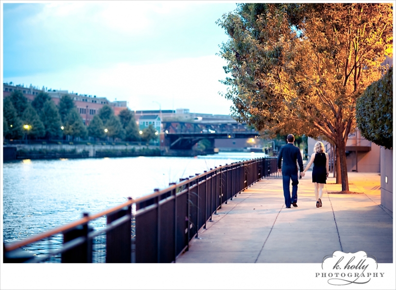 chicago engagement just because anniversary photography river bridge